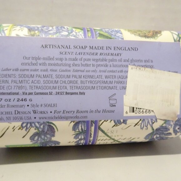 Michel Design Works Large 8.7 oz Artisanal Bar Bath Soap Paris Lavender Rosemary - Picture 3 of 3